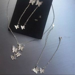 925 STERLING SILVER MICRO ZIRCON BUTTERFLY SET